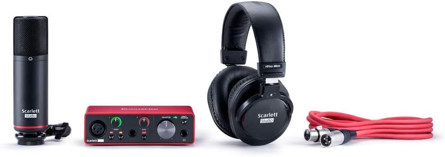 Scarlett Solo Studio 3Rd Gen USB Audio Interface Bundle for the Guitarist, Vocalist or Producer with Condenser Microphone and Headphones for Recording, Songwriting, Streaming and Podcasting